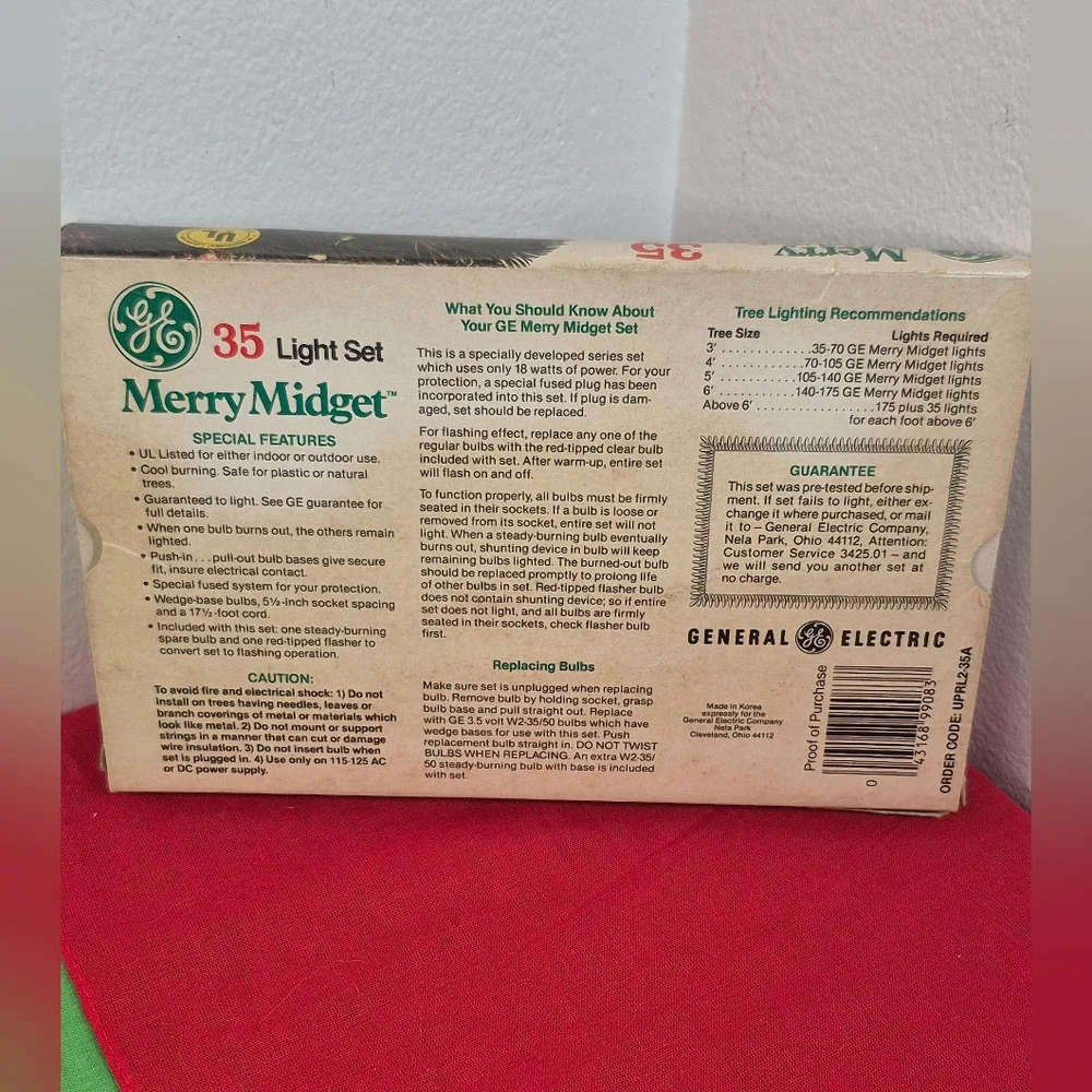 Vintage GE Merry Midget Christmas Lights – 35 Assorted Color Bulbs Tested Works